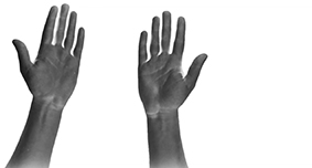 Argosy: a hand signs the letter A against a white background