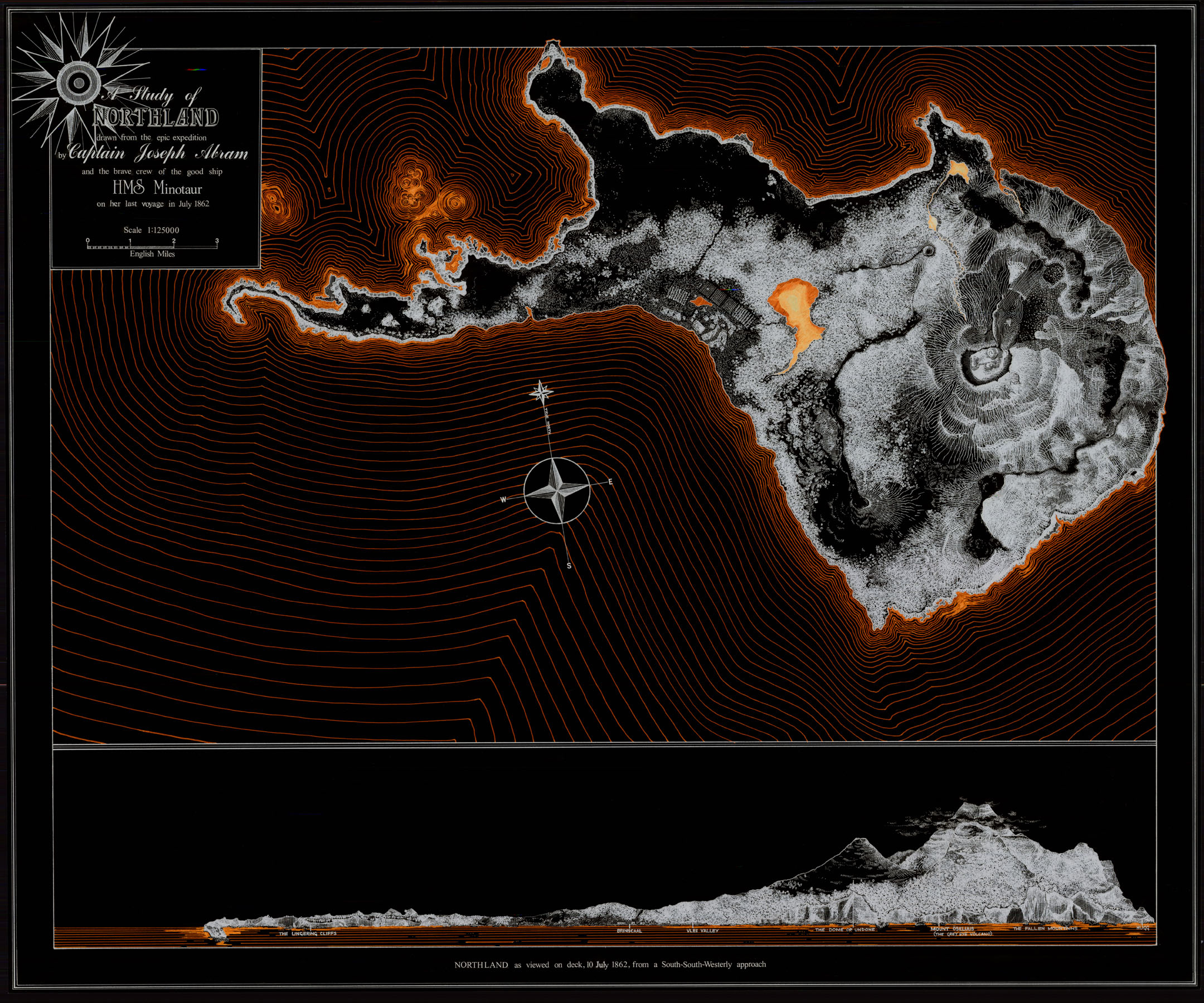 Northland and the Lays Drawn map of an island
